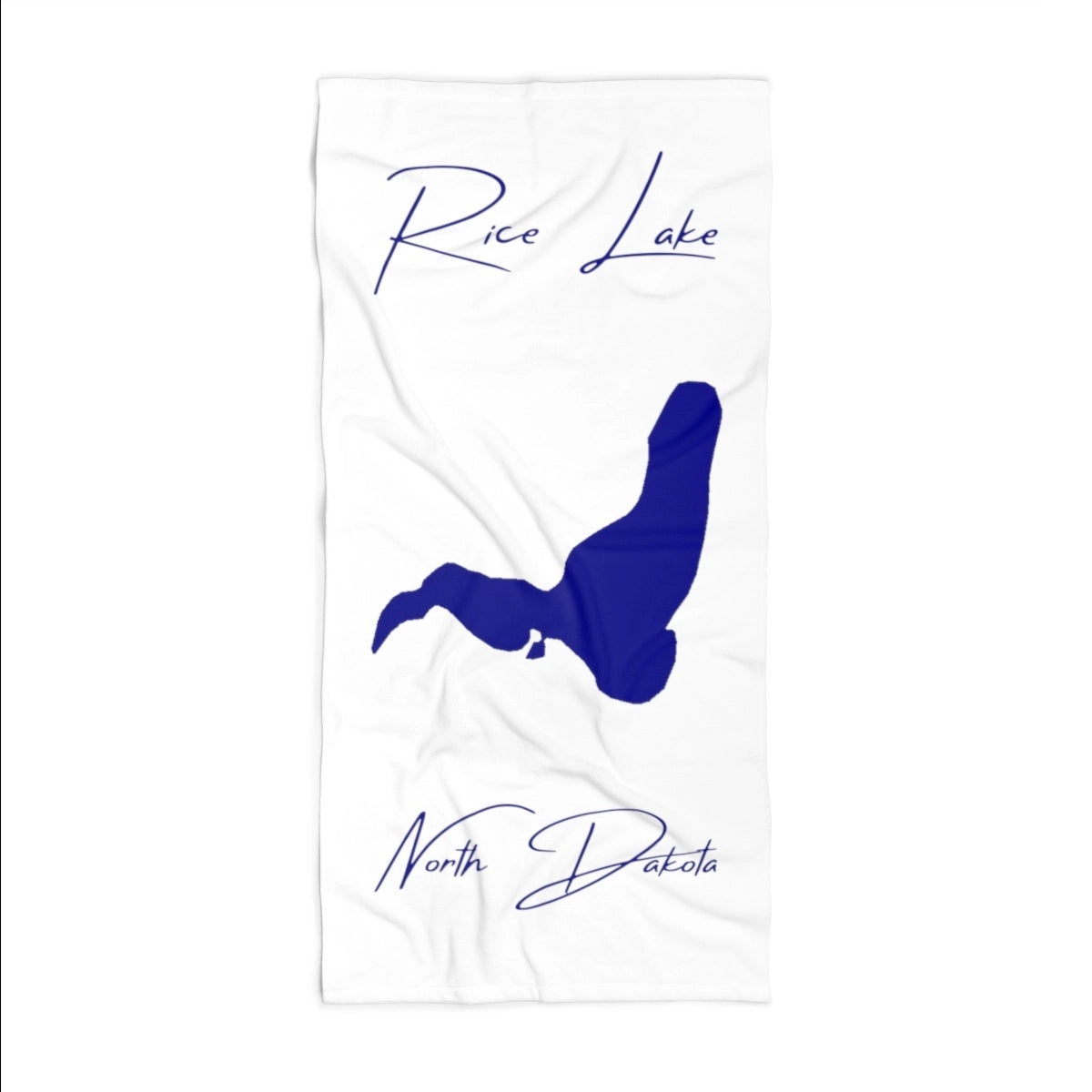 North Dakota Rice Lake Beach Towel front position view from front 36 x 72.webp