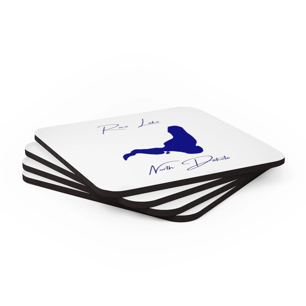 North Dakota Rice Lake Coaster Set front position view from stacked 3.75 x 3.75.webp