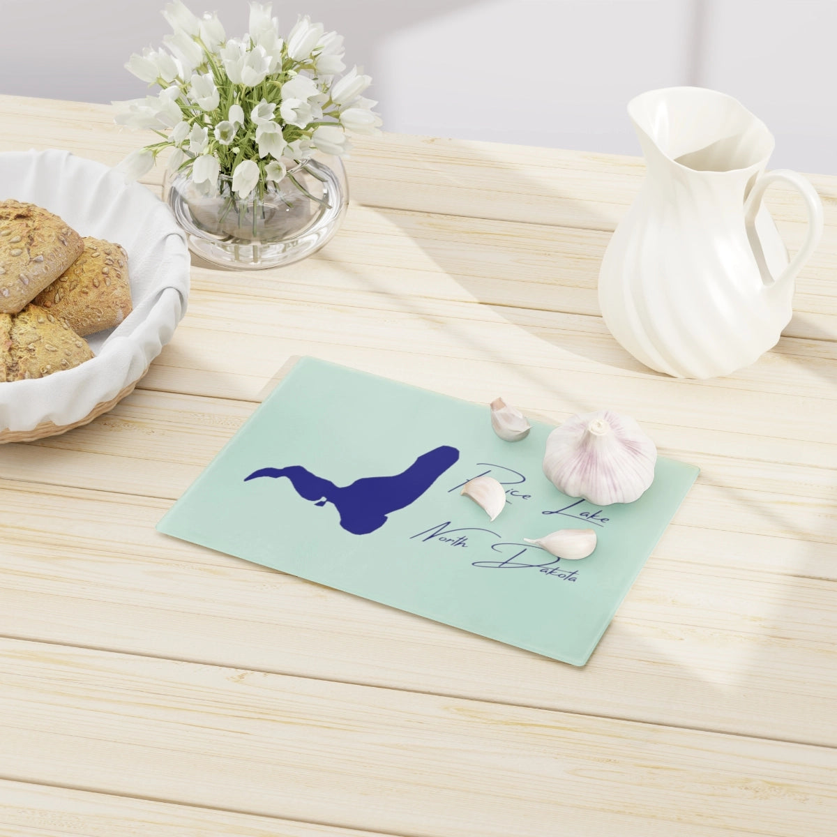 North Dakota Rice Lake Cutting Board other position view from context-1 small.webp