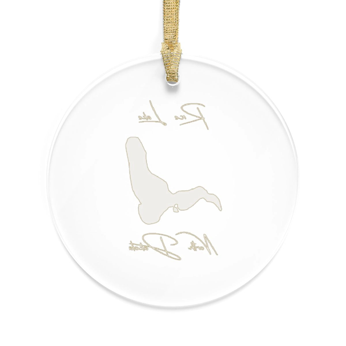 North Dakota Rice Lake Tree Ornament other position view from back round.webp