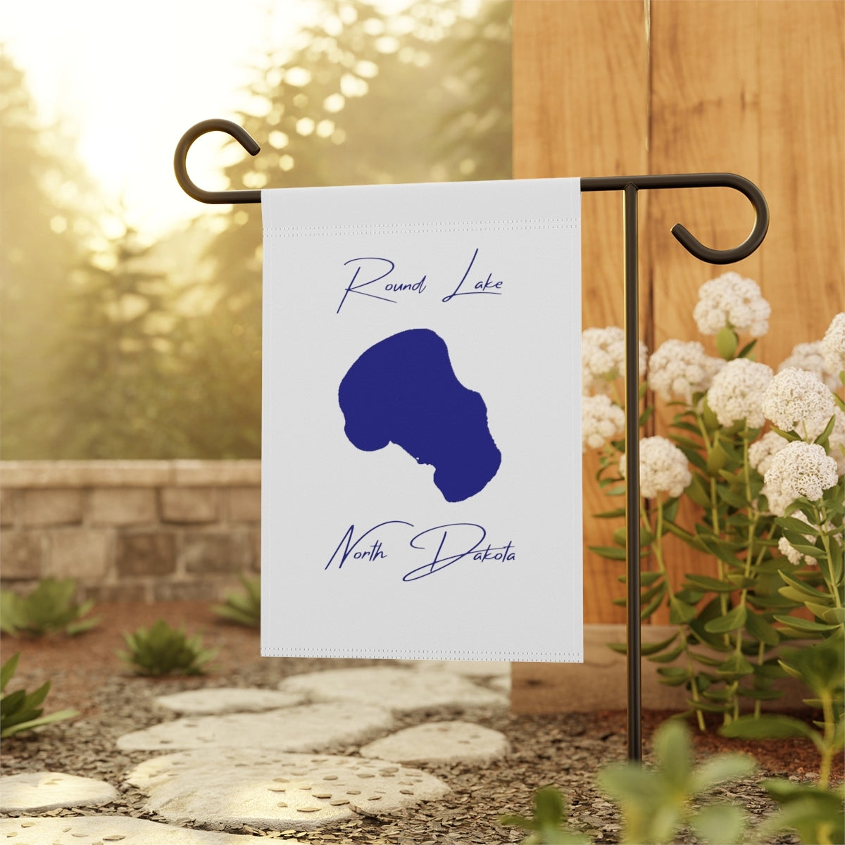 North Dakota Round Lake Garden Banner other position view from context-1 12'' x 18''.webp