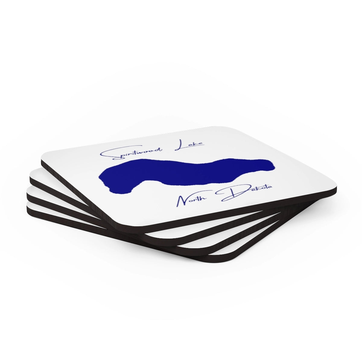 North Dakota Spiritwood Lake Coaster Set front position view from stacked 3.75 x 3.75.webp