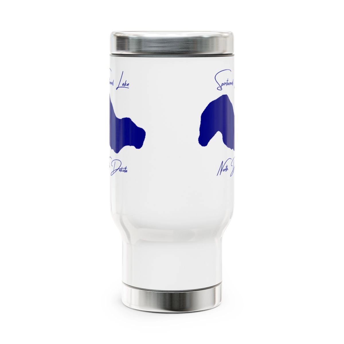 North Dakota Spiritwood Lake Travel Mug other position view from front 14oz.webp