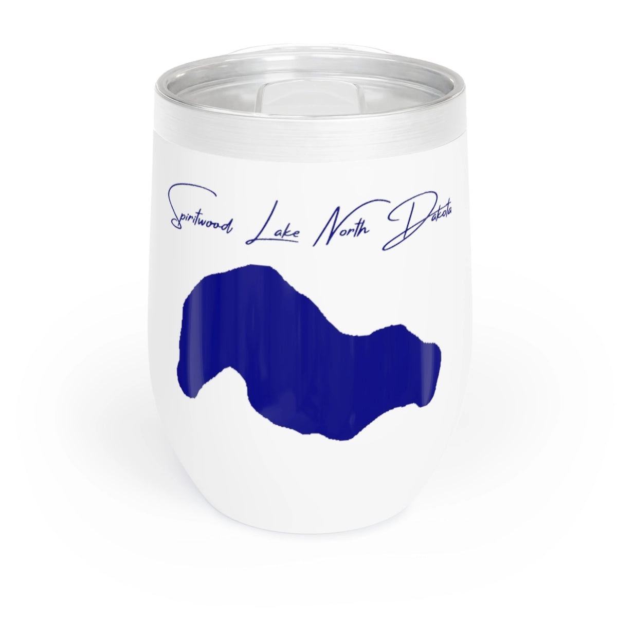 North Dakota Spiritwood Lake Wine Tumbler front position view from front white.webp