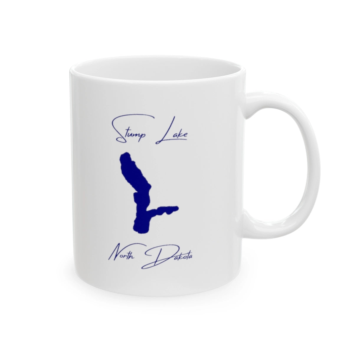 North Dakota Stump Lake Ceramic Mug other position view from right 11oz.webp