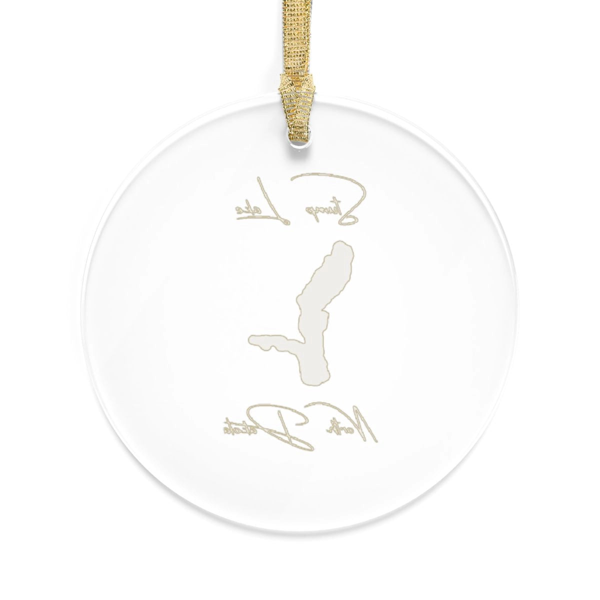 North Dakota Stump Lake Tree Ornament other position view from back round.webp