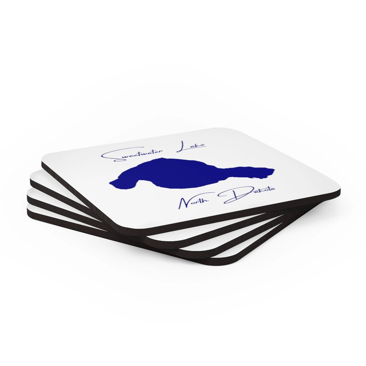 North Dakota Sweetwater Lake Coaster Set front position view from stacked 3.75 x 3.75.webp