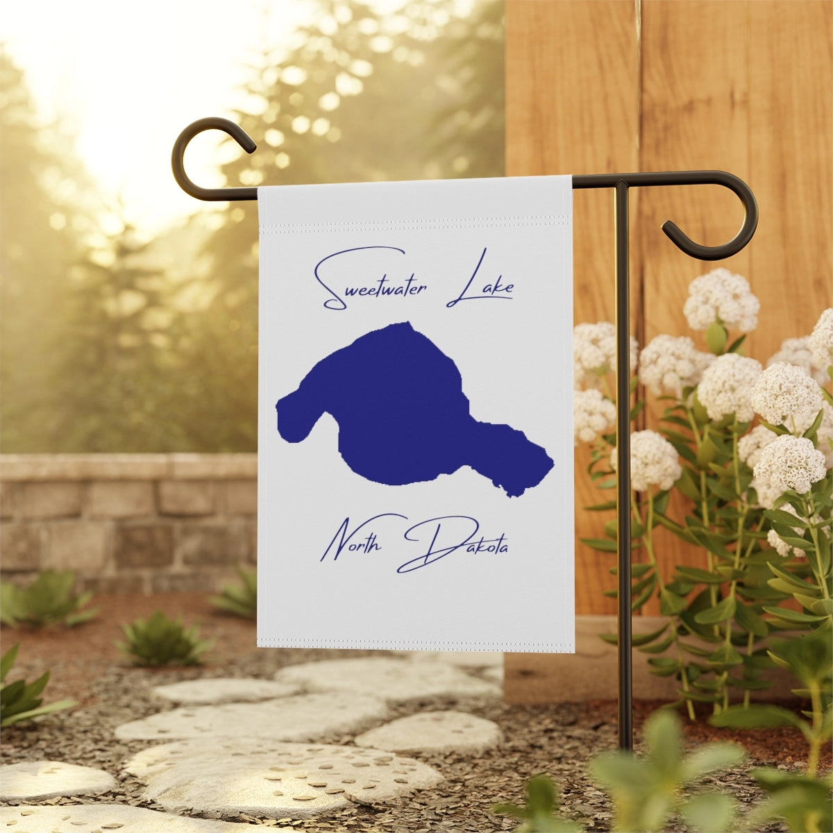 North Dakota Sweetwater Lake Garden Banner other position view from context-1 12'' x 18''.webp