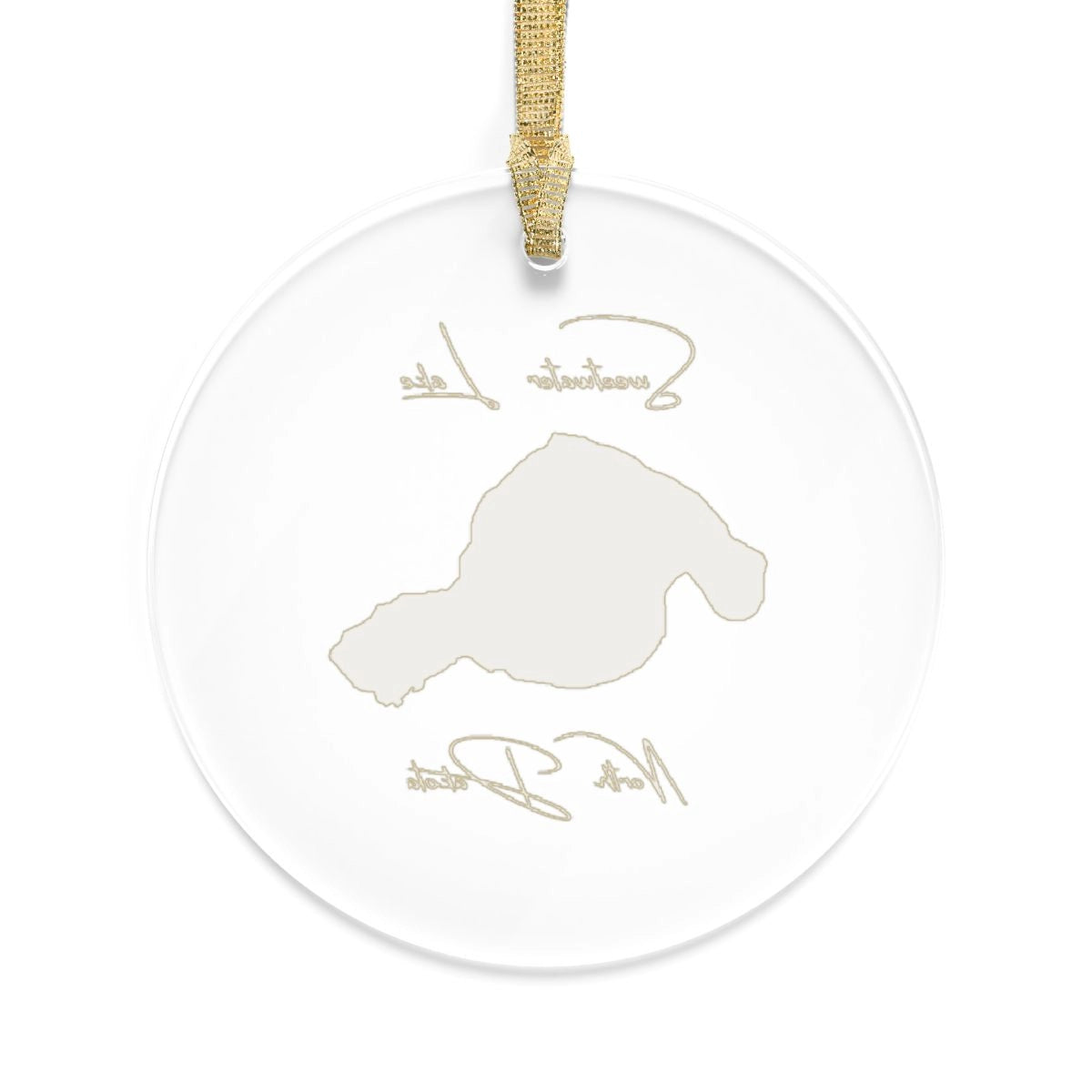 North Dakota Sweetwater Lake Tree Ornament other position view from back round.webp