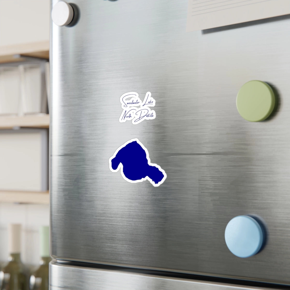 North Dakota Sweetwater Lake Vinyl Decal other position view from context-2 4 x 6.webp