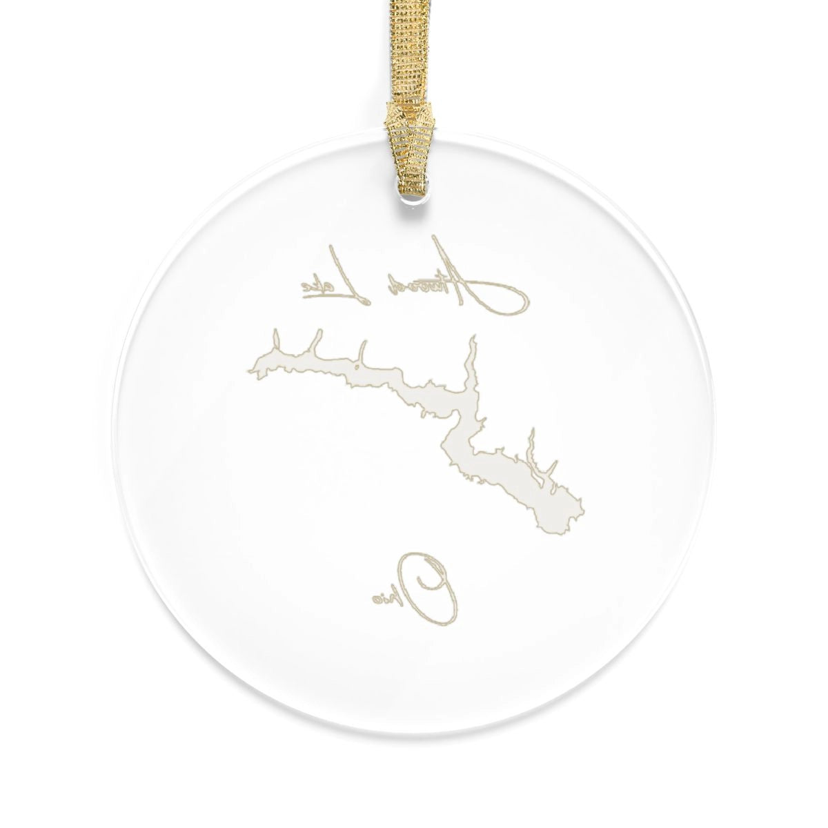 Ohio Atwood Lake Tree Ornament other position view from back round.webp