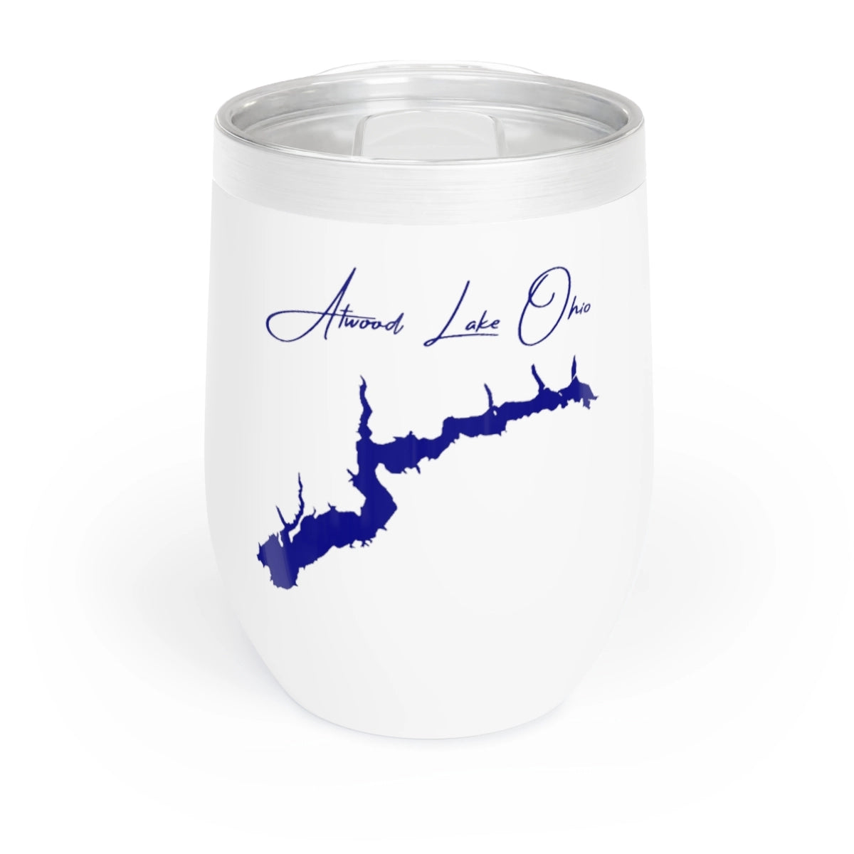 Ohio Atwood Lake Wine Tumbler front position view from front white.webp