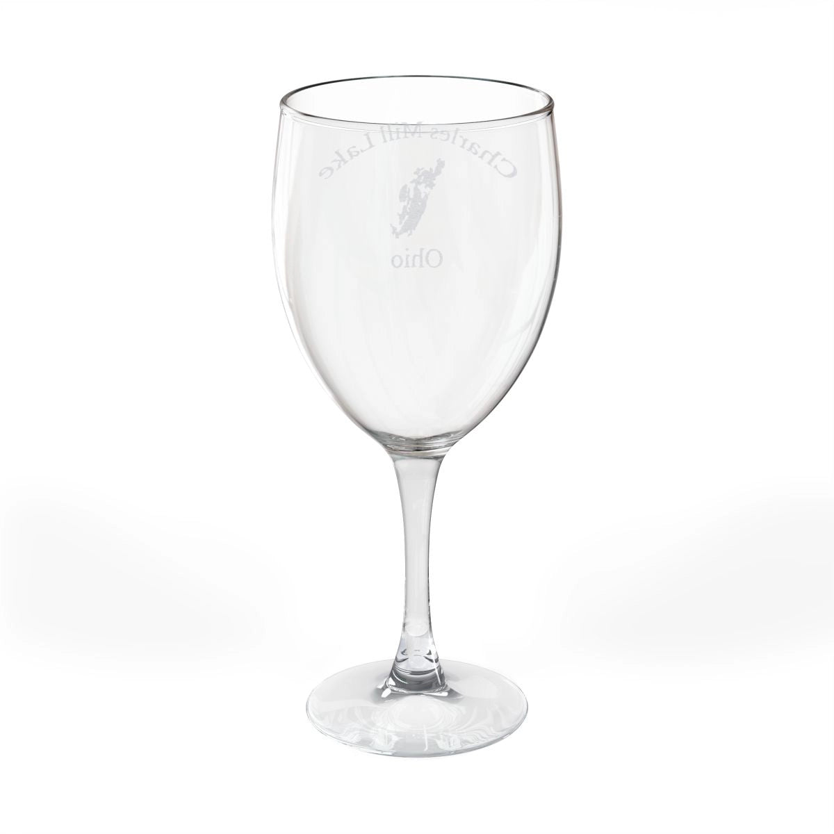 Ohio Charles Mill Lake Engraved Wine Glass other position view from back 10.5oz.webp