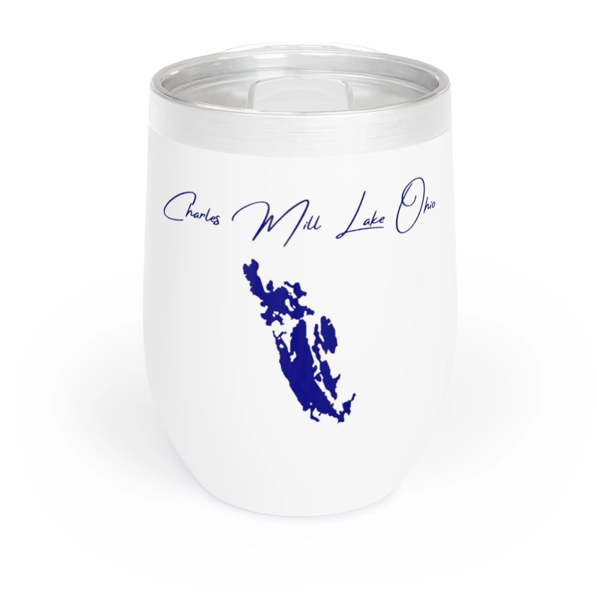 Ohio Charles Mill Lake Wine Tumbler front position view from front white.webp