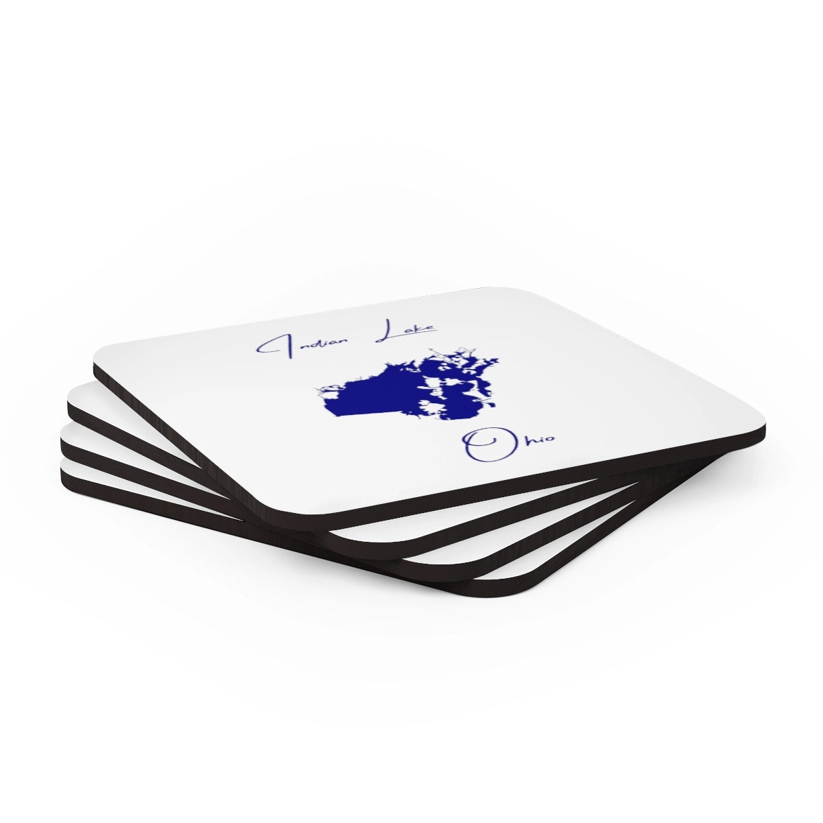 Ohio Indian Lake Coaster Set front position view from stacked 3.75 x 3.75.webp