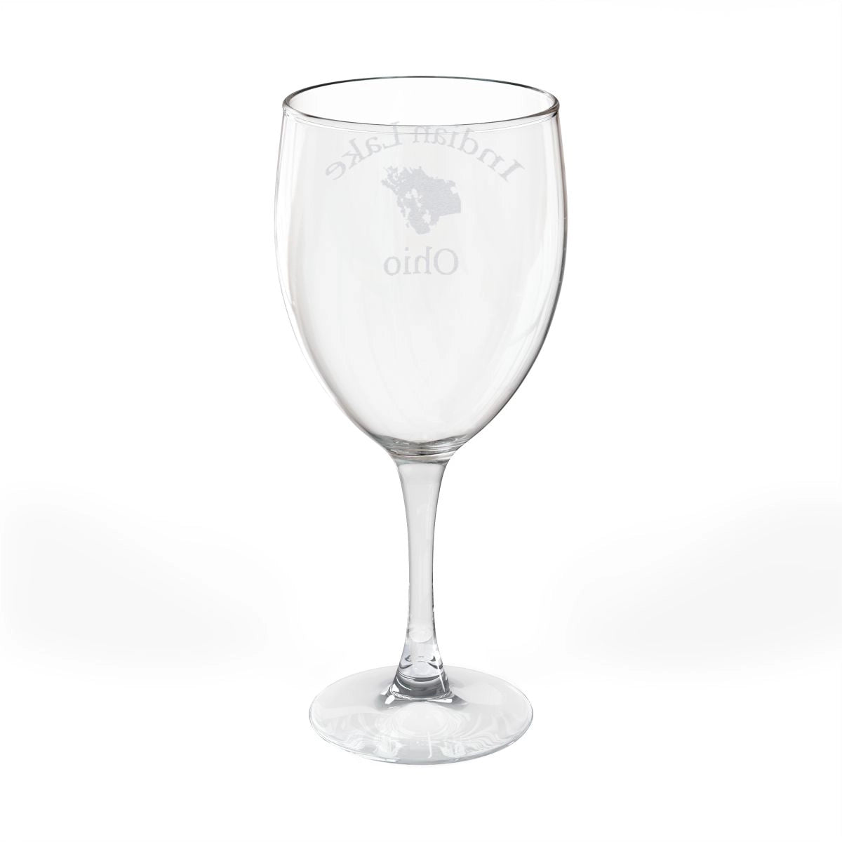 Ohio Indian Lake Engraved Wine Glass other position view from back 10.5oz.webp