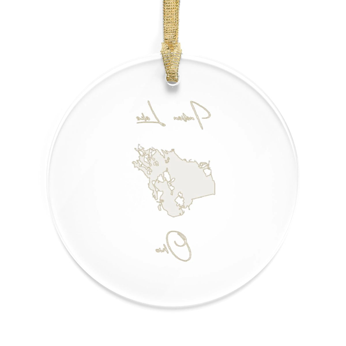 Ohio Indian Lake Tree Ornament other position view from back round.webp