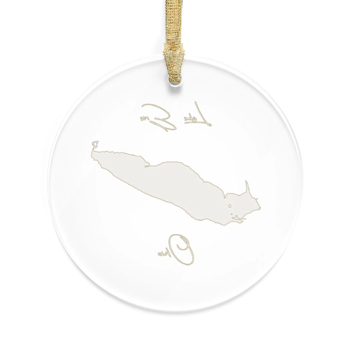 Ohio Lake Erie Tree Ornament other position view from back round.webp