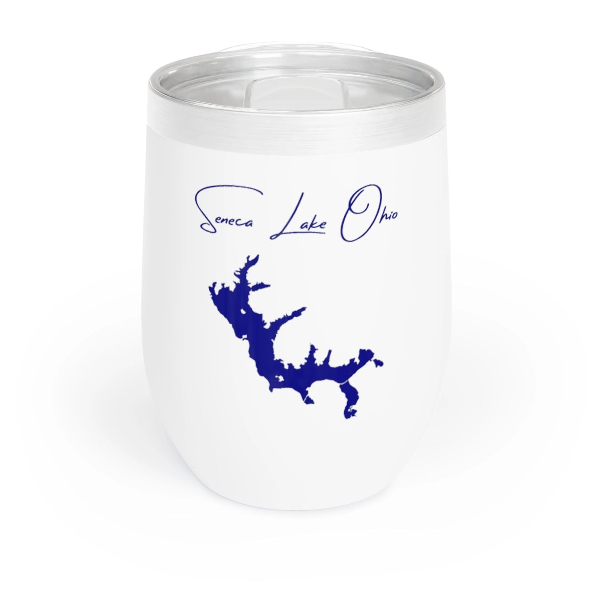 Ohio Seneca Lake Wine Tumbler front position view from front white.webp