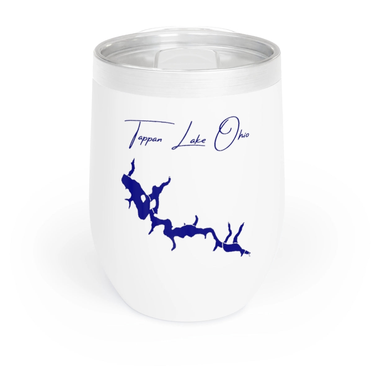 Ohio Tappan Lake Wine Tumbler front position view from front white.webp