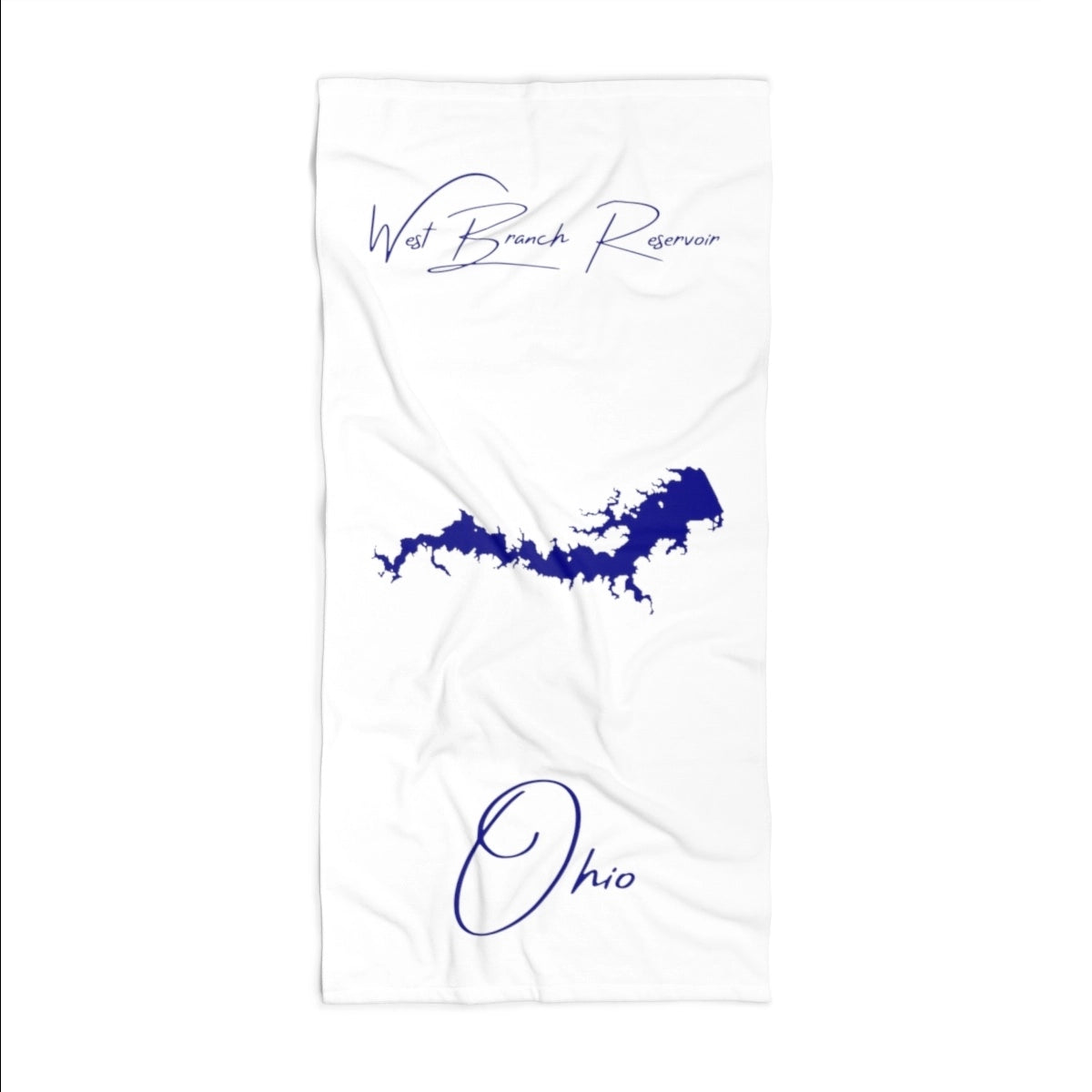 Ohio West Branch Reservoir Beach Towel front position view from front 36 x 72.webp
