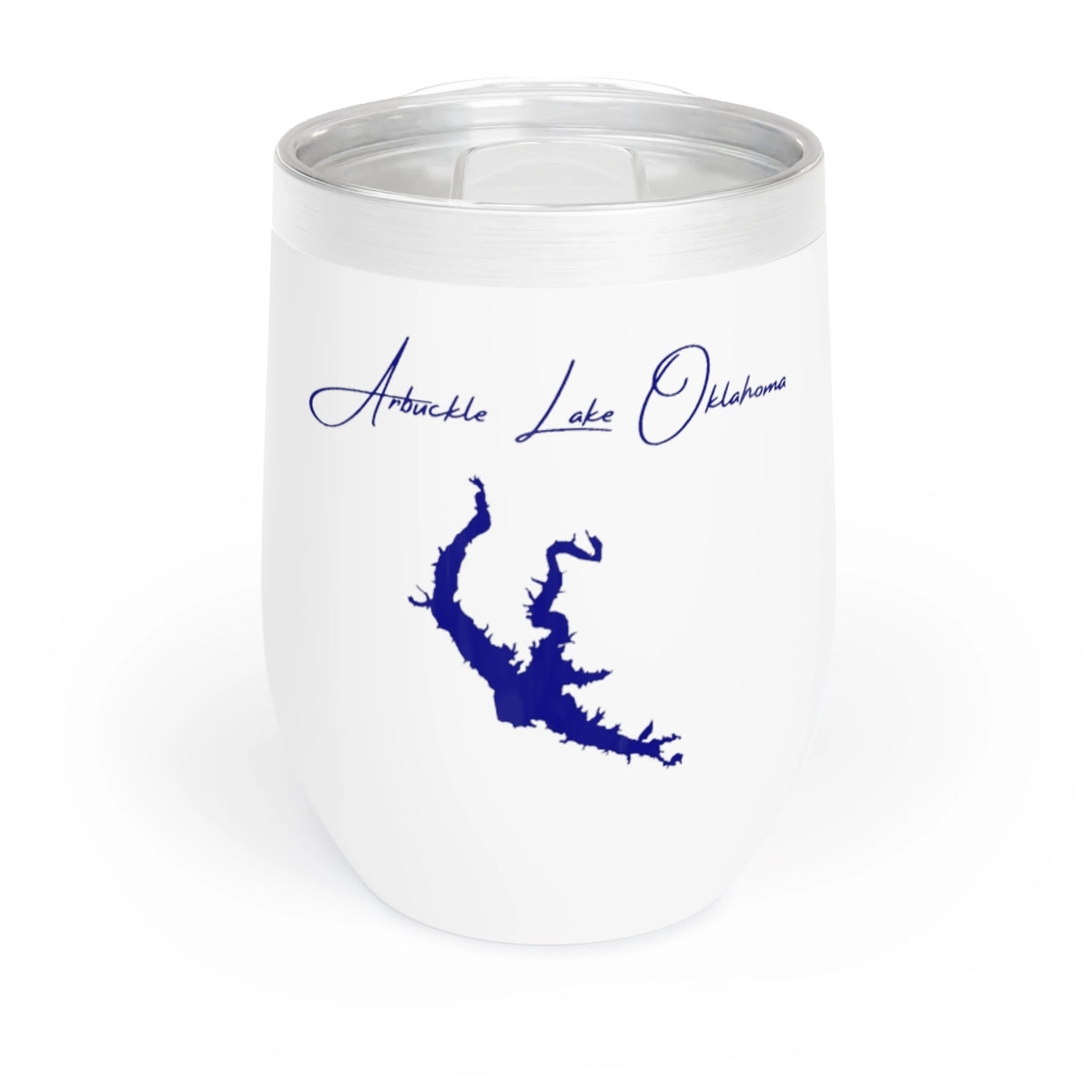 Oklahoma Arbuckle Lake Wine Tumbler front position view from front white.webp