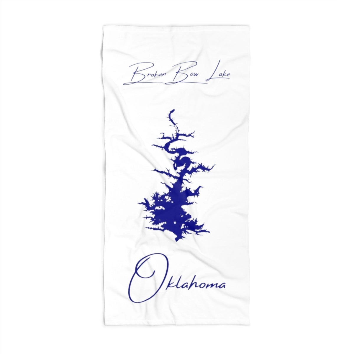 Oklahoma Broken Bow Lake Beach Towel front position view from front 36 x 72.webp