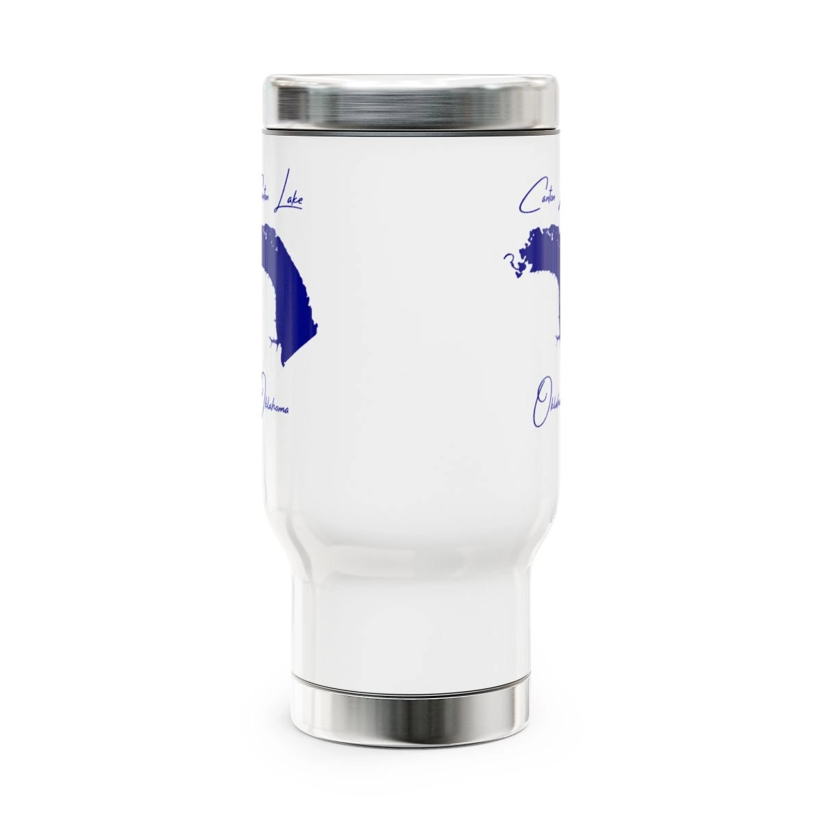 Oklahoma Canton Lake Travel Mug other position view from front 14oz.webp