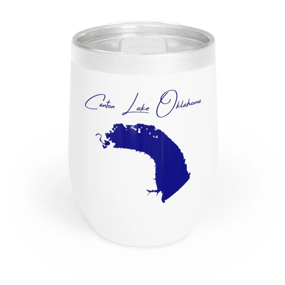 Oklahoma Canton Lake Wine Tumbler front position view from front white.webp