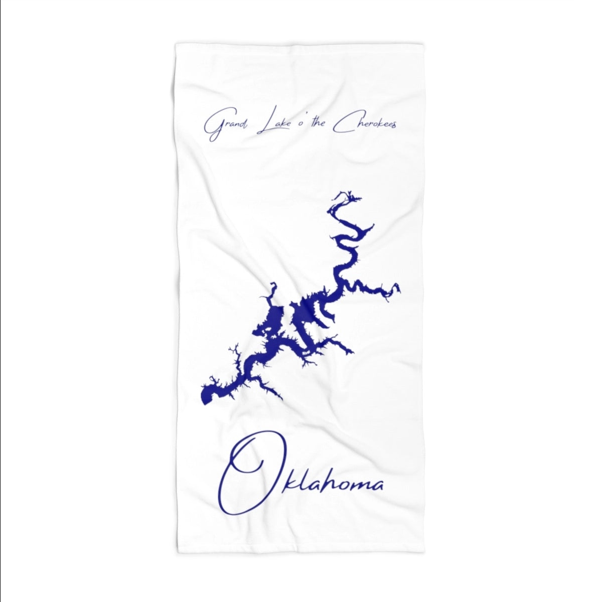 Oklahoma Grand Lake o' the Cherokees Beach Towel front position view from front 36 x 72.webp