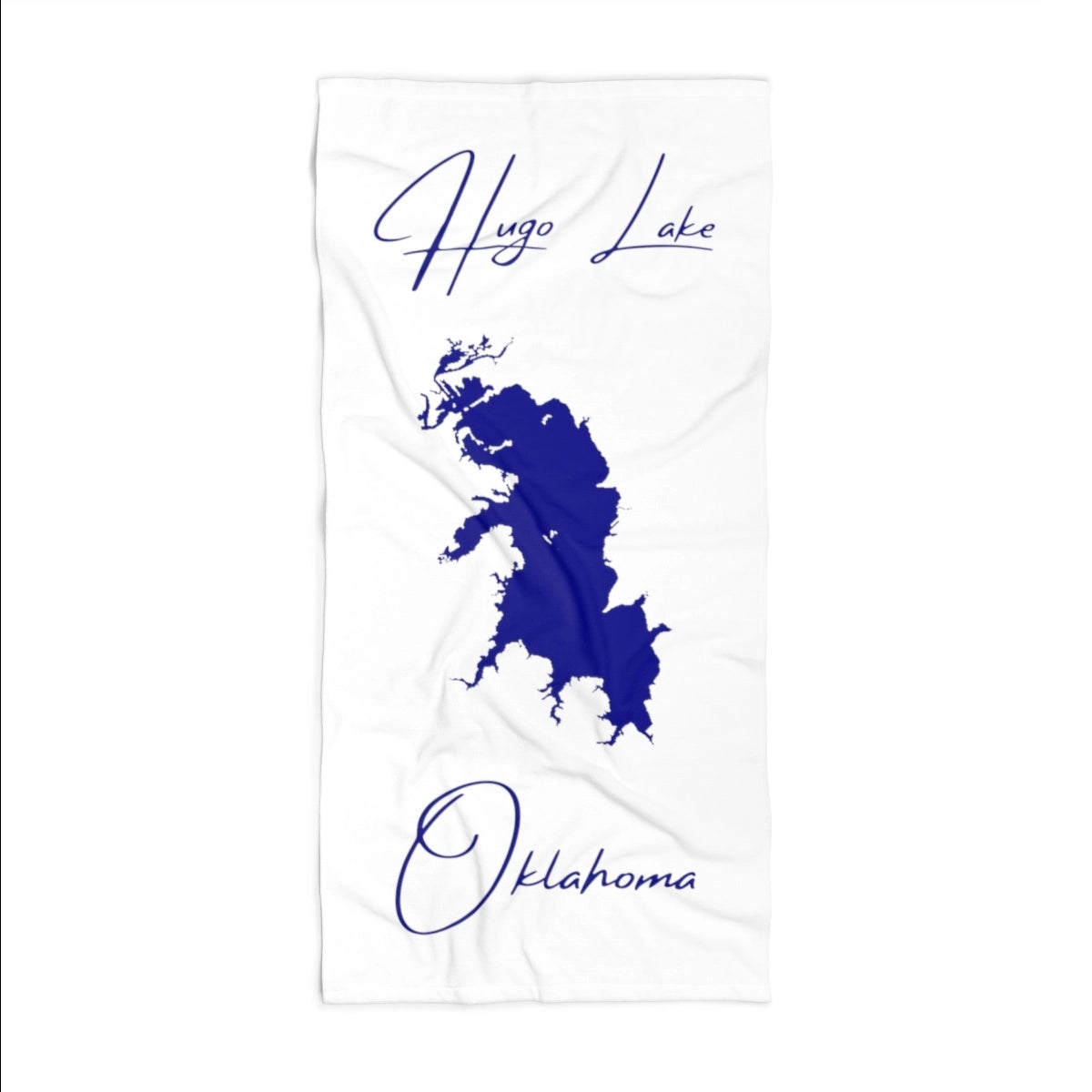 Oklahoma Hugo Lake Beach Towel front position view from front 36 x 72.webp