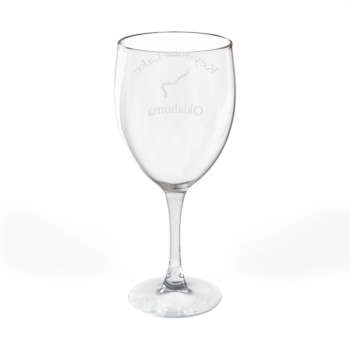 Oklahoma Keystone Lake Engraved Wine Glass other position view from back 10.5oz.webp