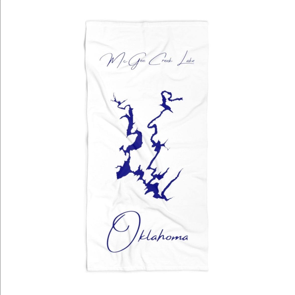 Oklahoma McGee Creek Lake Beach Towel front position view from front 36 x 72.webp