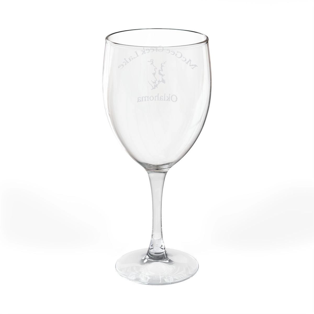 Oklahoma McGee Creek Lake Engraved Wine Glass other position view from back 10.5oz.webp