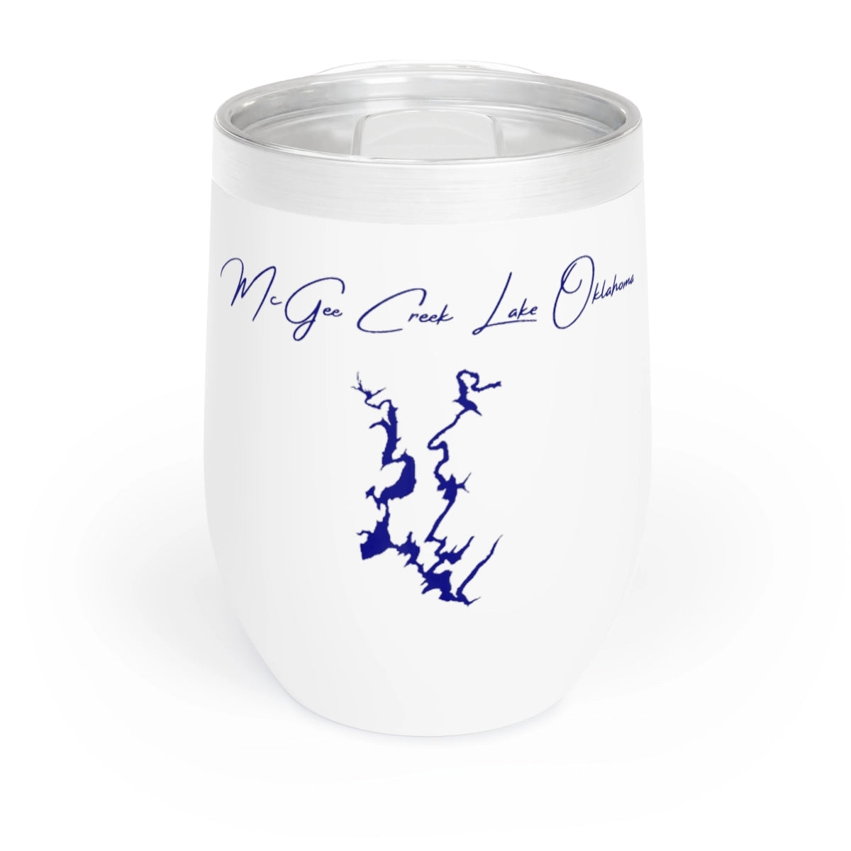 Oklahoma McGee Creek Lake Wine Tumbler front position view from front white.webp