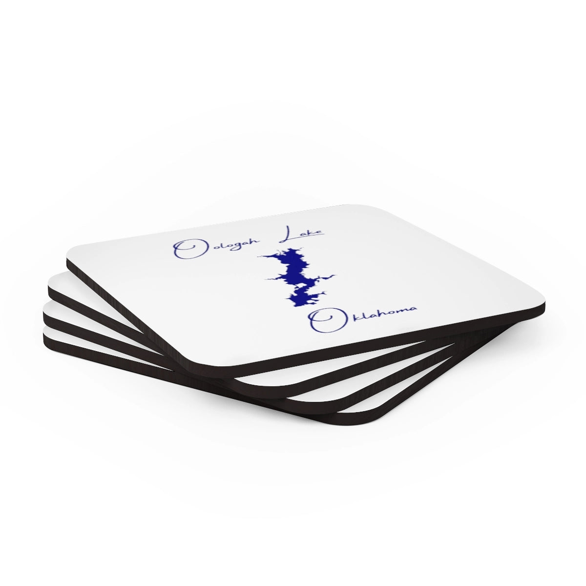 Oklahoma Oologah Lake Coaster Set front position view from stacked 3.75 x 3.75.webp