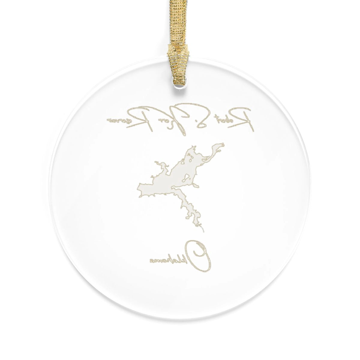Oklahoma Robert S. Kerr Reservoir Tree Ornament other position view from back round.webp