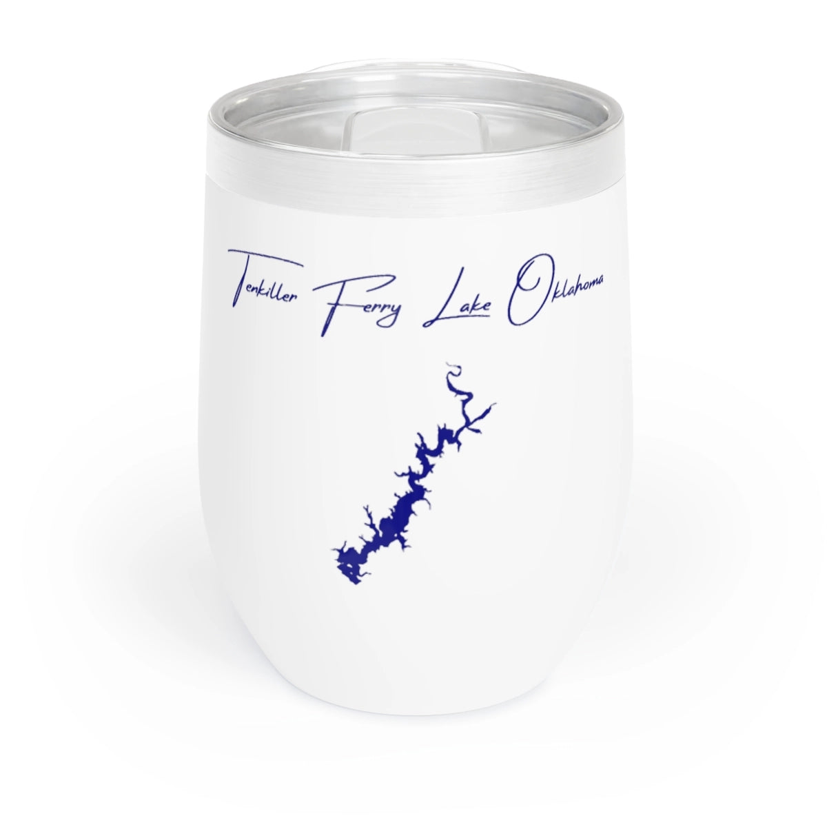 Oklahoma Tenkiller Ferry Lake Wine Tumbler front position view from front white.webp