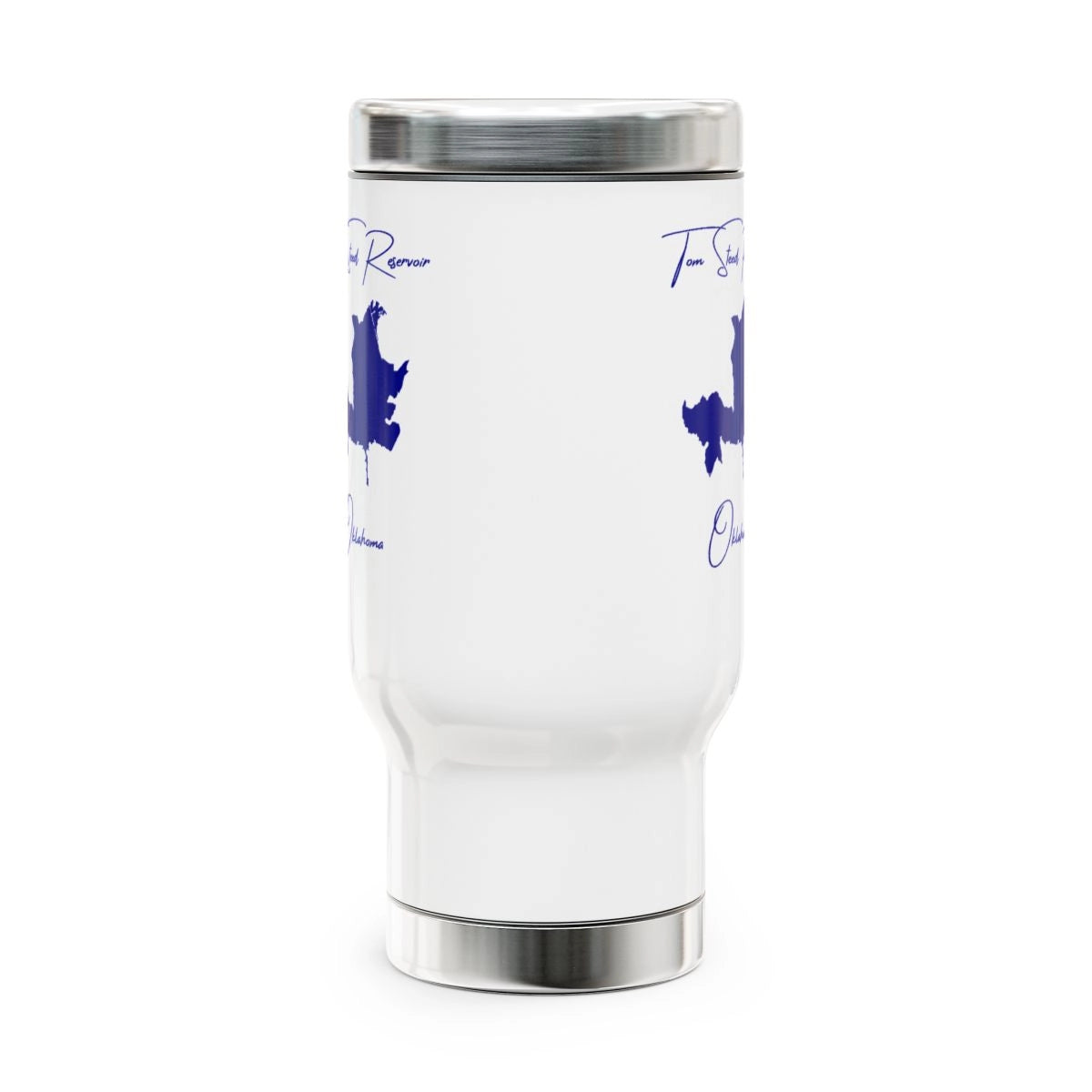 Oklahoma Tom Steed Reservoir Travel Mug other position view from front 14oz.webp