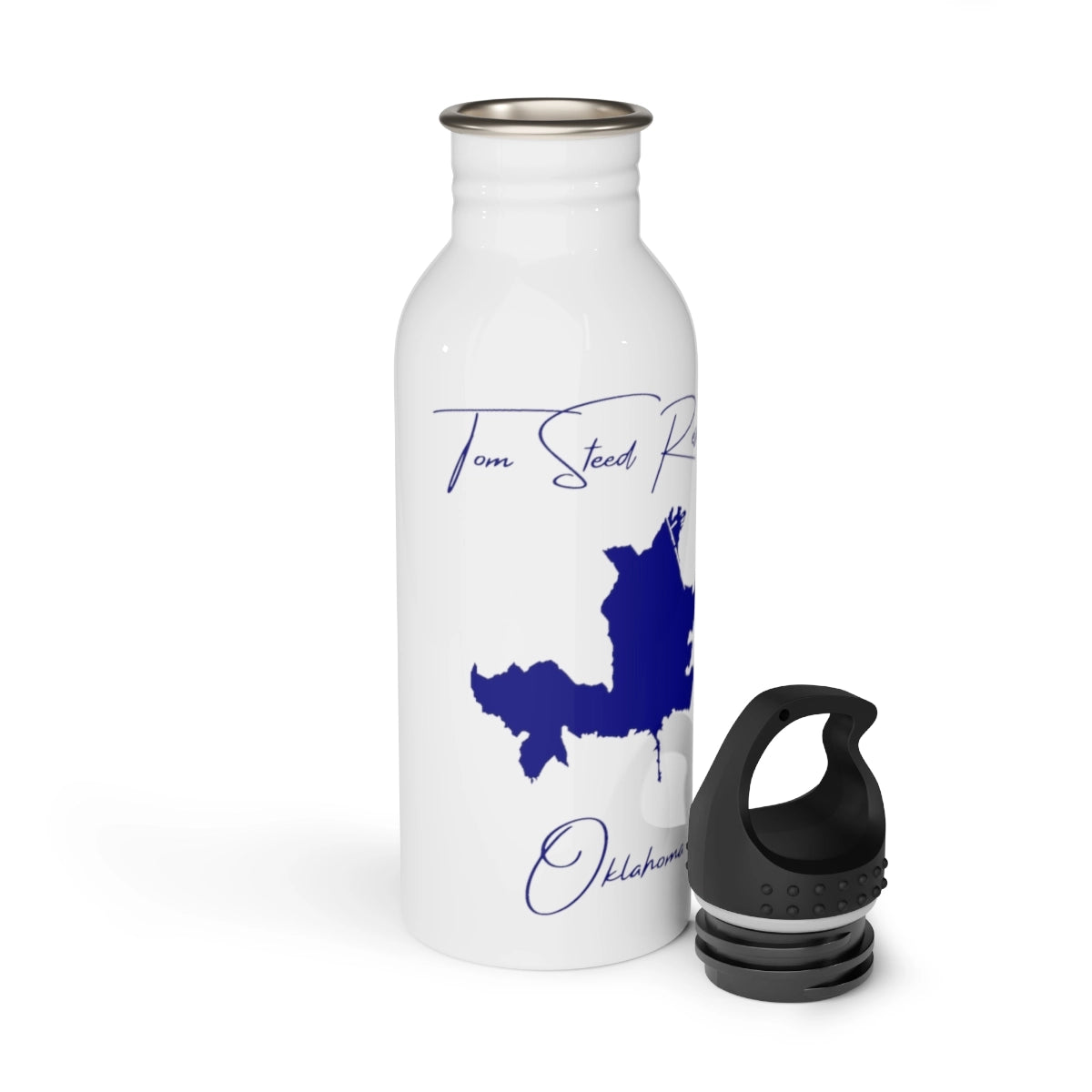 Oklahoma Tom Steed Reservoir Water bottle other position view from open white.webp