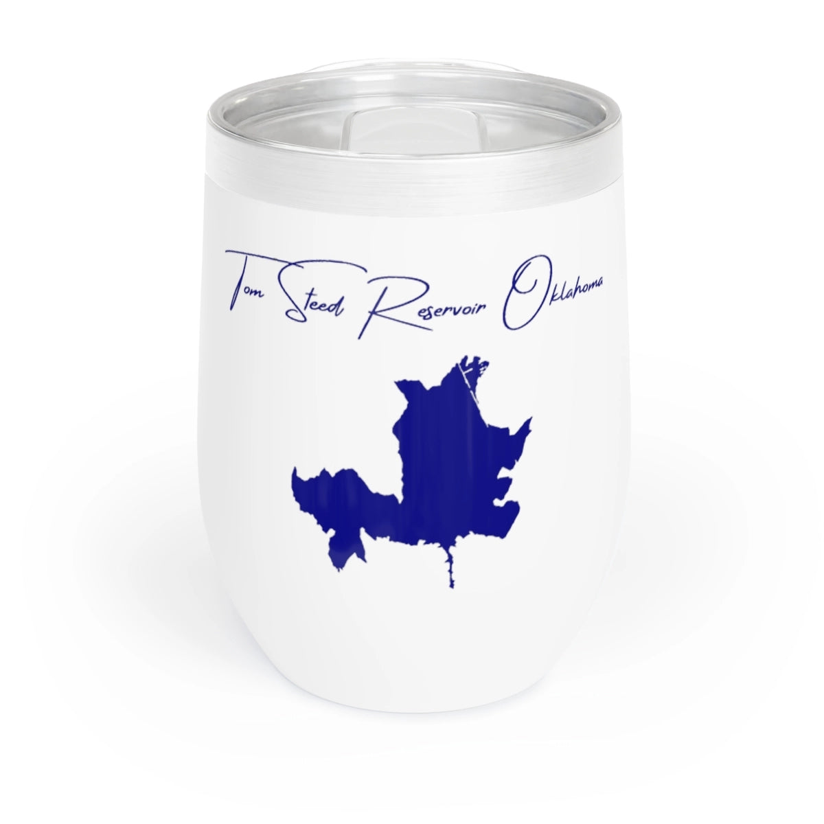Oklahoma Tom Steed Reservoir Wine Tumbler front position view from front white.webp
