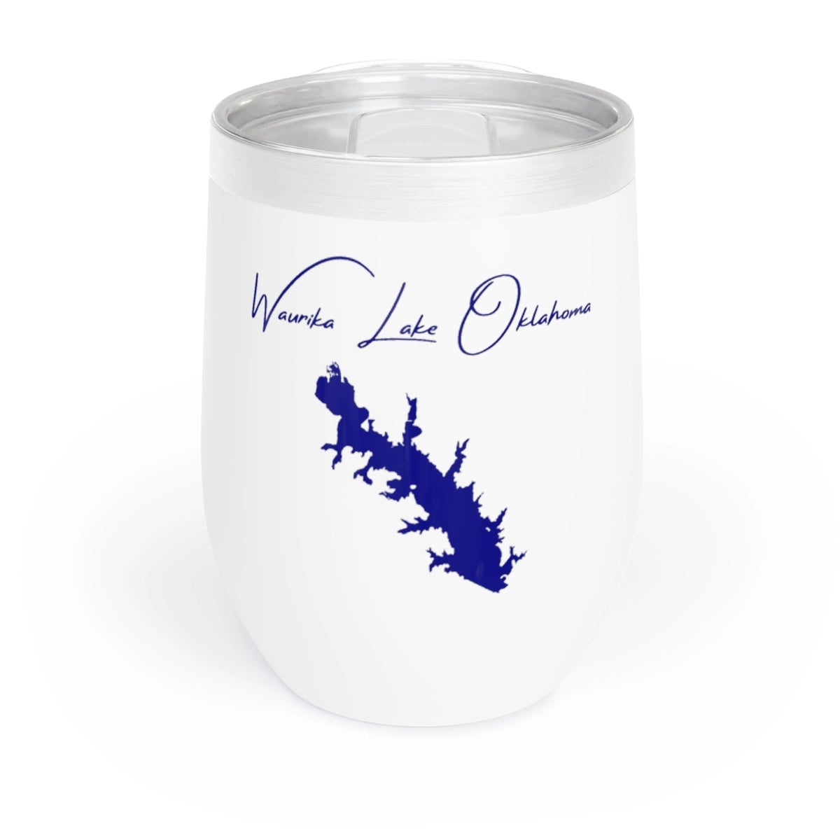 Oklahoma Waurika Lake Wine Tumbler front position view from front white.webp