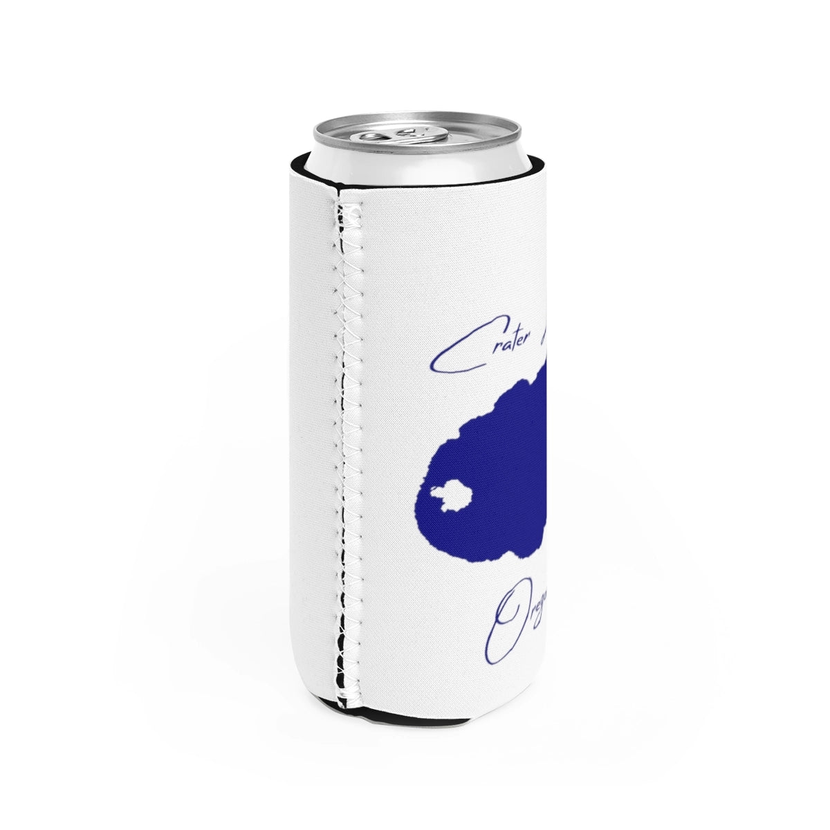 Oregon Crater Lake Slim Can Koozie all position view from right white.webp