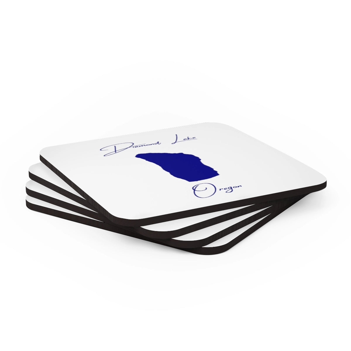 Oregon Diamond Lake Coaster Set front position view from stacked 3.75 x 3.75.webp