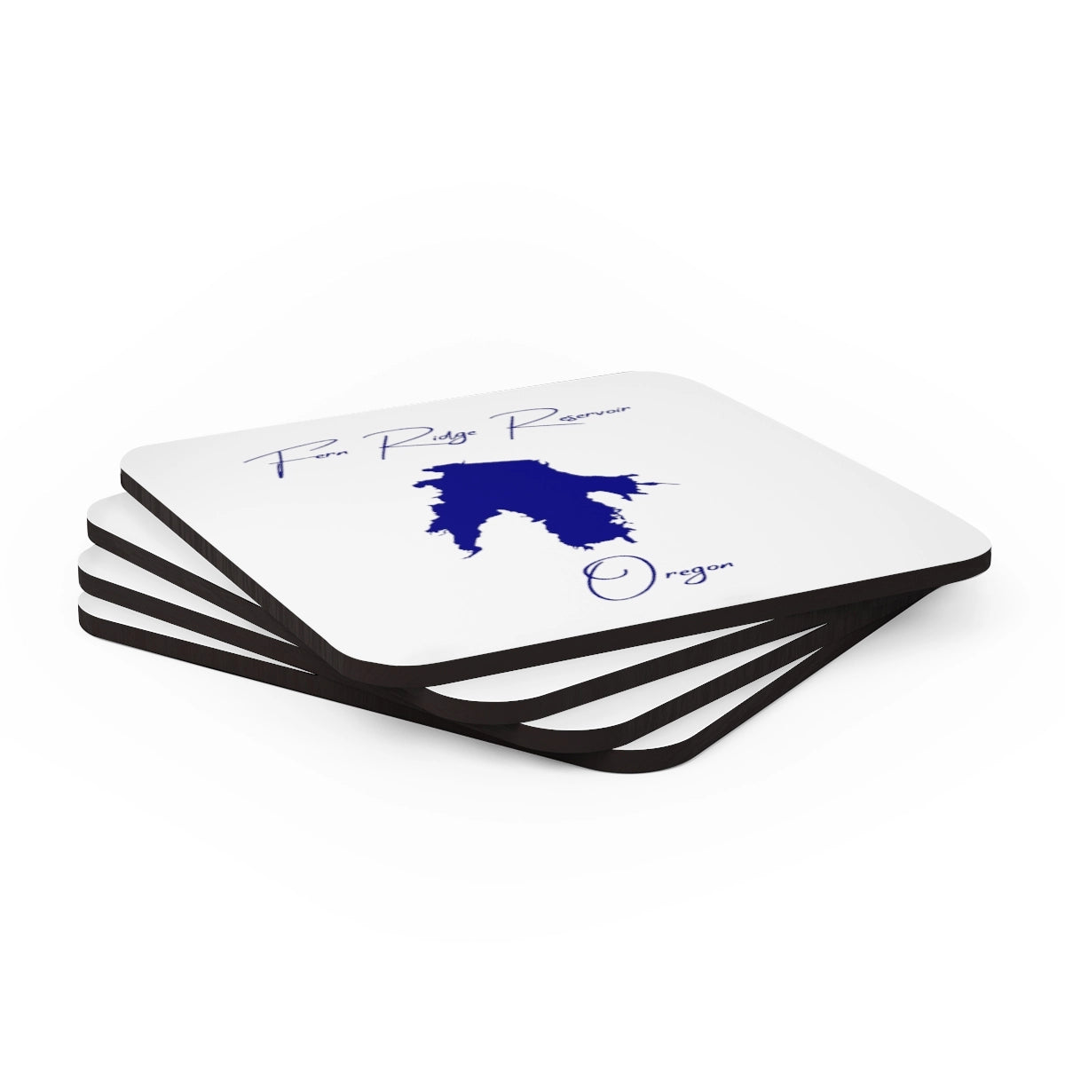 Oregon Fern Ridge Reservoir Coaster Set front position view from stacked 3.75 x 3.75.webp