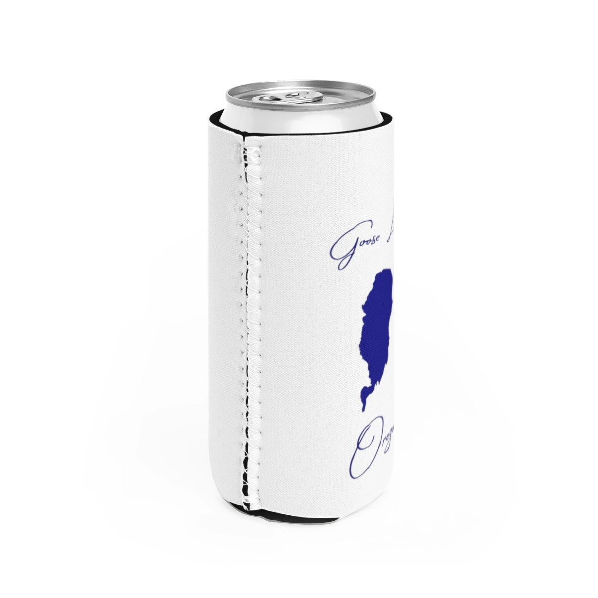 Oregon Goose Lake Slim Can Koozie all position view from right white.webp