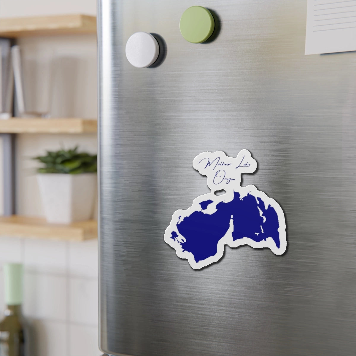 Oregon Malheur Lake Die Cut Magnet front position view from context-2 4 x 4.webp