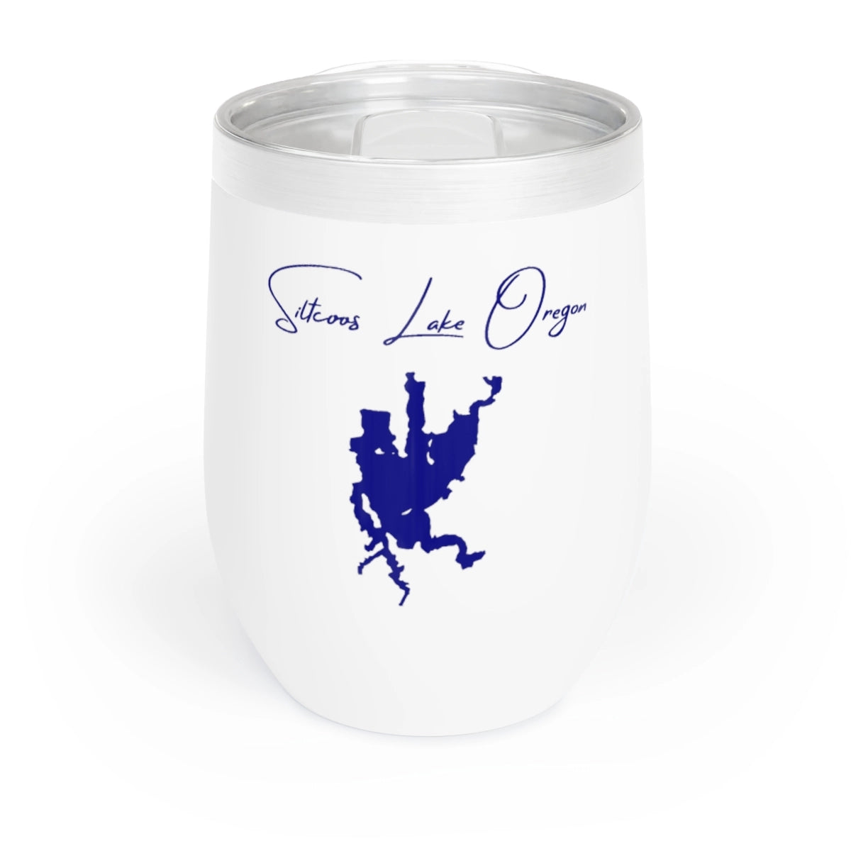 Oregon Siltcoos Lake Wine Tumbler front position view from front white.webp