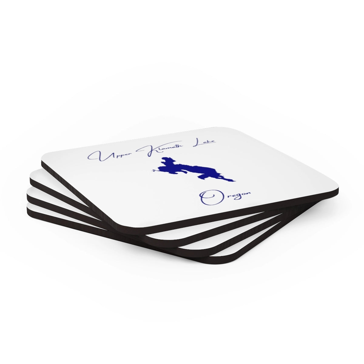 Oregon Upper Klamath Lake Coaster Set front position view from stacked 3.75 x 3.75.webp