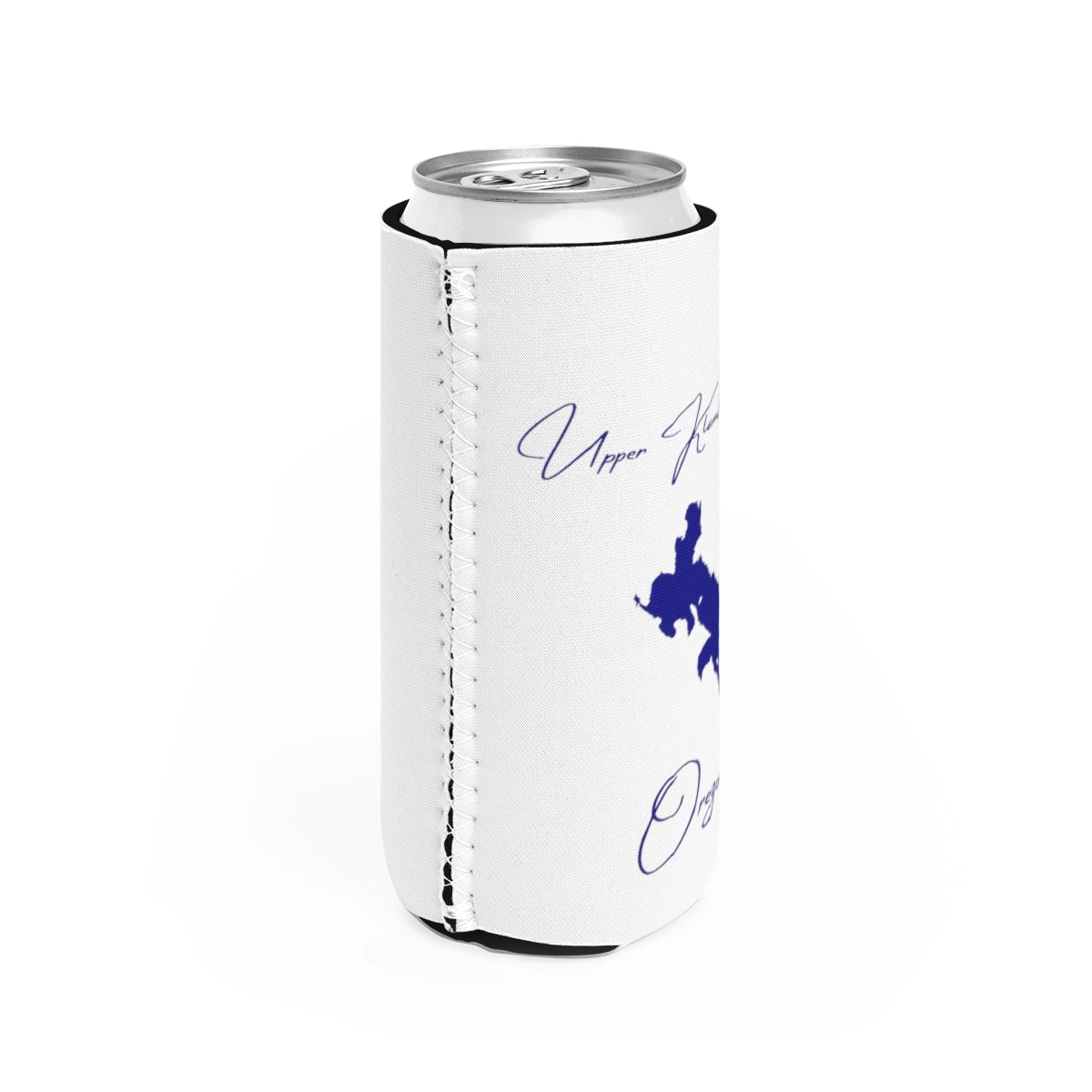 Oregon Upper Klamath Lake Slim Can Koozie all position view from right white.webp